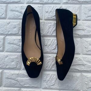 Charlotte Olympia Ballerina Black suede flats size 9.5